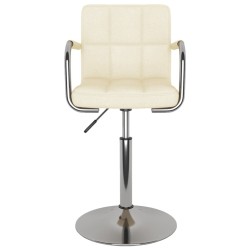 Chaise de salle à manger Crème Tissu 