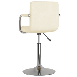 Chaise de salle à manger Crème Tissu 