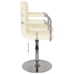 Chaise de salle à manger Crème Tissu 