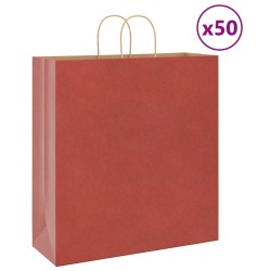 Sacs en papier 50 pcs avec poignées rouge 45x17x48 cm 
