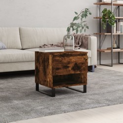 Table basse chêne fumé 50x46x50 cm bois d'ingénierie 