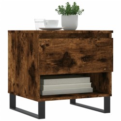 Table basse chêne fumé 50x46x50 cm bois d'ingénierie 