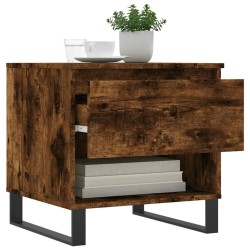 Table basse chêne fumé 50x46x50 cm bois d'ingénierie 