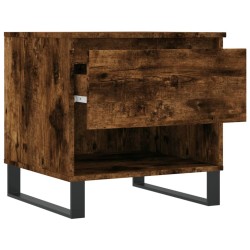 Table basse chêne fumé 50x46x50 cm bois d'ingénierie 