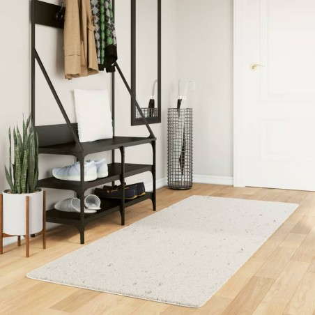 Tapis shaggy PAMPLONA poils longs moderne crème 80x200 cm 