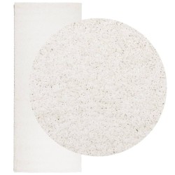 Tapis shaggy PAMPLONA poils longs moderne crème 80x200 cm 