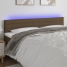 Tête de lit à LED Marron Foncé 180x5x78/88 cm Tissu 