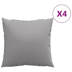 Coussins de canapé lot de 4 gris 50x50 cm tissu 
