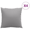 Coussins de canapé lot de 4 gris 50x50 cm tissu 