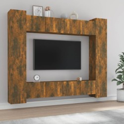 Ensemble de meubles TV 8 pcs Chêne fumé Bois d'ingénierie 