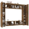 Ensemble de meubles TV 8 pcs Chêne fumé Bois d'ingénierie 