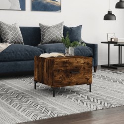 Table basse Chêne fumé 50x50x40 cm Bois d'ingénierie 