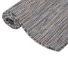 Tapis à tissage plat d'extérieur 100x200 cm Marron et bleu 