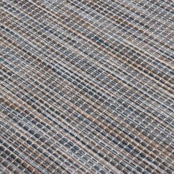 Tapis à tissage plat d'extérieur 100x200 cm Marron et bleu 