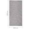 Tapis à tissage plat d'extérieur 100x200 cm Marron et bleu 