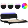 Cadre de lit avec LED sans matelas noir 200x200 cm tissu 