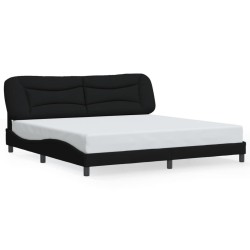 Cadre de lit avec LED sans matelas noir 200x200 cm tissu 