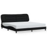 Cadre de lit avec LED sans matelas noir 200x200 cm tissu 