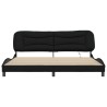 Cadre de lit avec LED sans matelas noir 200x200 cm tissu 