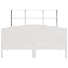 Lit bibliothèque sans matelas blanc 135x190 cm bois pin massif 