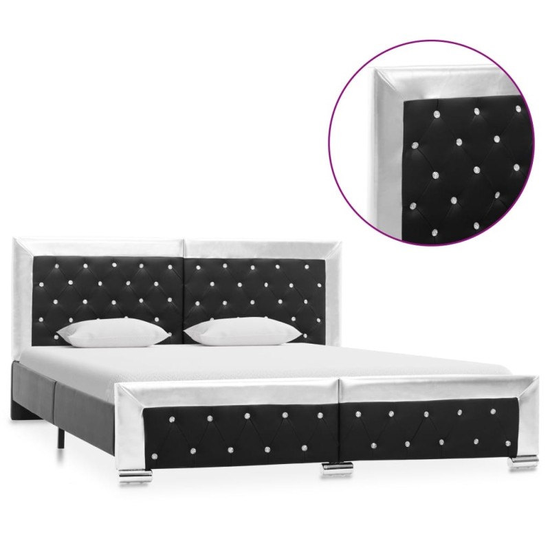 Cadre de lit Noir Similicuir 160x200 cm Cadre de lit Noir Similicuir 160x200 cm