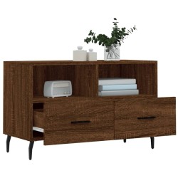 Meuble TV Chêne marron 80x36x50 cm Bois d'ingénierie 