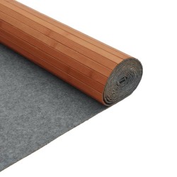 Tapis rectangulaire marron 80x400 cm bambou 