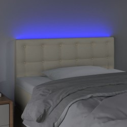 Tête de lit à LED Crème 100x5x78/88 cm Similicuir 