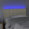 Tête de lit à LED Crème 100x5x78/88 cm Similicuir 