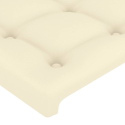 Tête de lit à LED Crème 100x5x78/88 cm Similicuir 