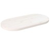Dessus de table blanc 80x40x2,5 cm bois de pin massif ovale 