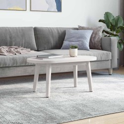 Dessus de table blanc 80x40x2,5 cm bois de pin massif ovale 