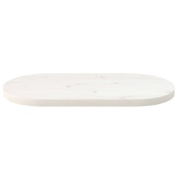 Dessus de table blanc 80x40x2,5 cm bois de pin massif ovale 