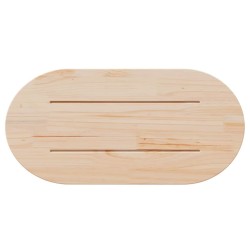 Dessus de table blanc 80x40x2,5 cm bois de pin massif ovale 