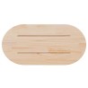 Dessus de table blanc 80x40x2,5 cm bois de pin massif ovale 