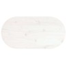 Dessus de table blanc 80x40x2,5 cm bois de pin massif ovale 