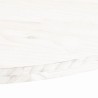 Dessus de table blanc 80x40x2,5 cm bois de pin massif ovale 