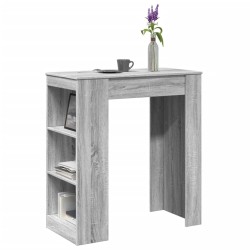 Table de bar avec étagères sonoma gris bois d'ingénierie 