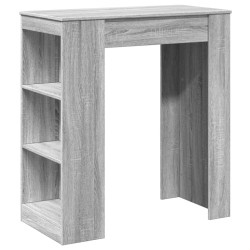 Table de bar avec étagères sonoma gris bois d'ingénierie 