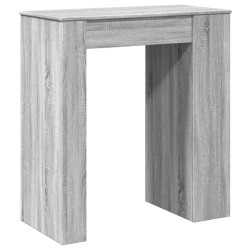 Table de bar avec étagères sonoma gris bois d'ingénierie 