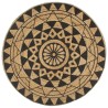 Tapis fait à la main Jute avec imprimé noir 90 cm 