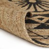Tapis fait à la main Jute avec imprimé noir 90 cm 