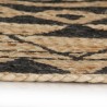 Tapis fait à la main Jute avec imprimé noir 90 cm 