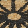 Tapis fait à la main Jute avec imprimé noir 90 cm 