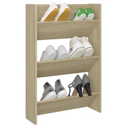 Armoire à chaussures murale Chêne Sonoma 60x18x90 cm Aggloméré 