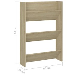 Armoire à chaussures murale Chêne Sonoma 60x18x90 cm Aggloméré 
