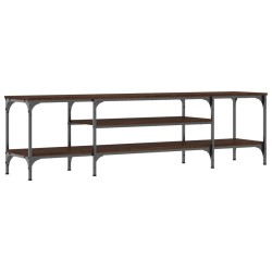 Meuble TV chêne marron 161x35x45 cm bois d'ingénierie et fer 