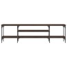Meuble TV chêne marron 161x35x45 cm bois d'ingénierie et fer 