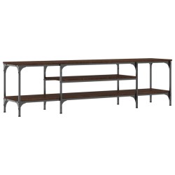 Meuble TV chêne marron 161x35x45 cm bois d'ingénierie et fer 