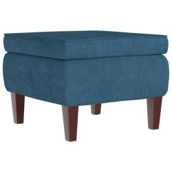 Tabouret avec pieds en bois Bleu Velours 